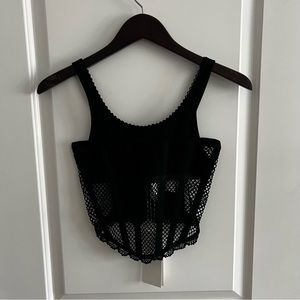 Dion Lee Net Lace Suspended Corset Top - XXS